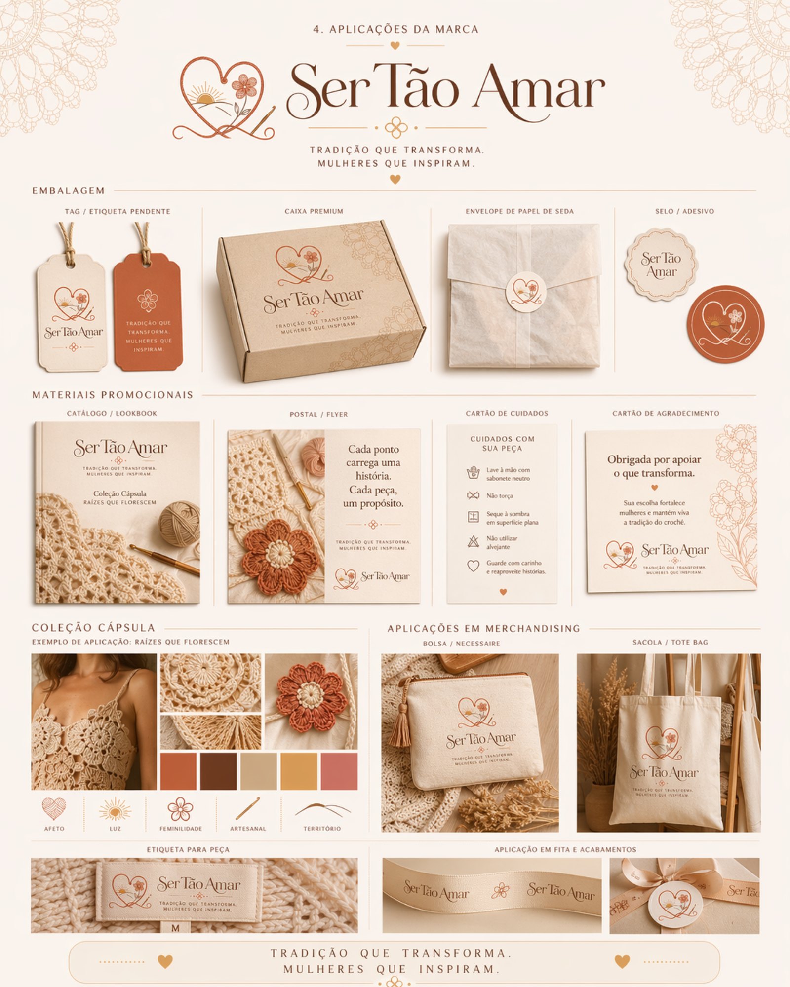 Aplicações institucionais da marca Ser Tão Amar